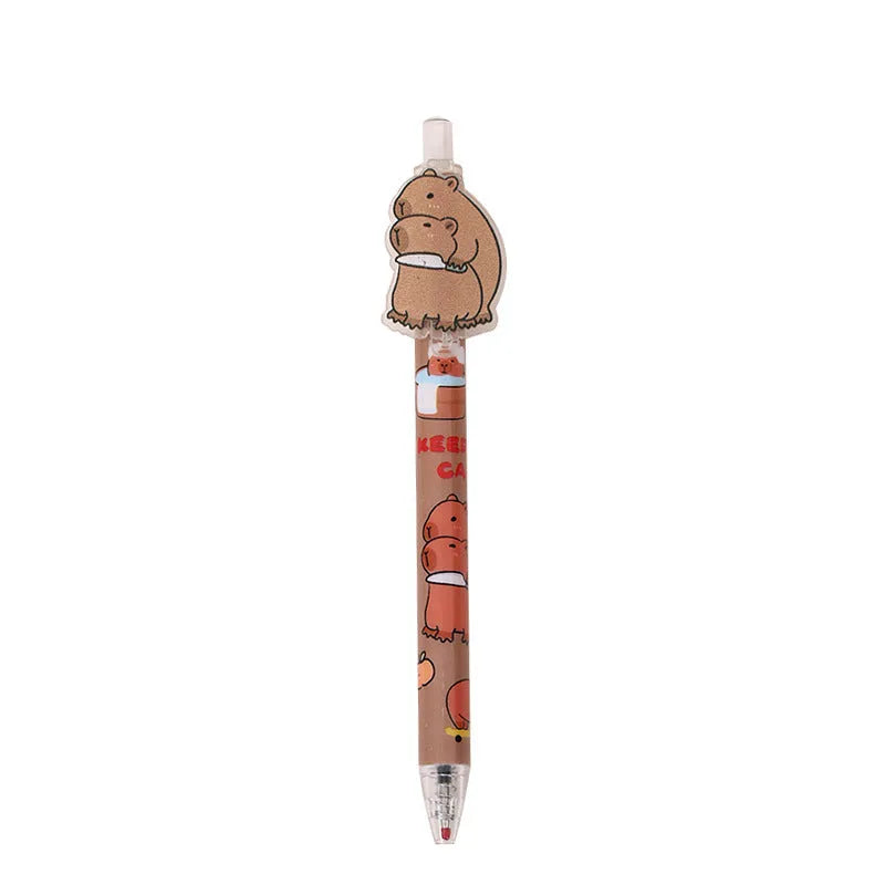 Box of 48 cartoon bear acrylic paster pressing gel pens with carbon black ink.