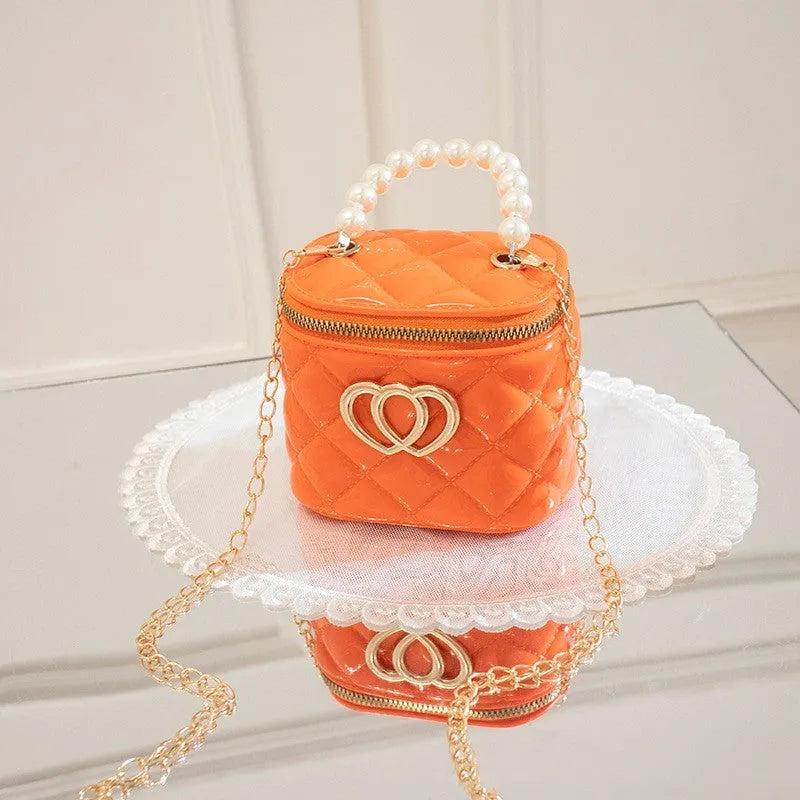 PVC bucket gel cosmetic bag with heart pattern in multiple colour options