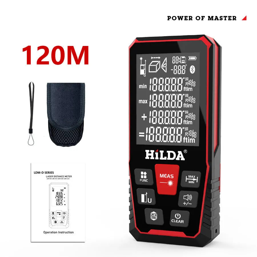 Handheld laser rangefinder distance measuring device with plastics housing for room and building measurement