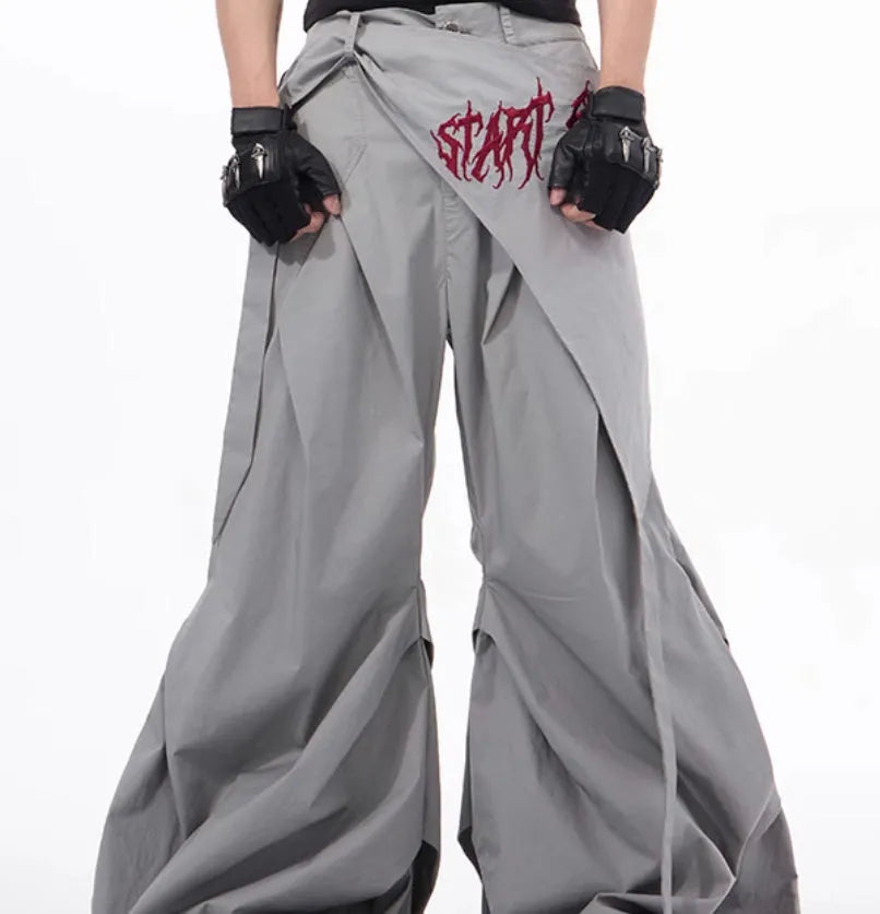 Boy wearing black wide-leg pants with Korean-inspired casual styling