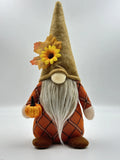 Harvest festival autumn pumpkin faceless doll in braid style with mixed fabric and plastic construction