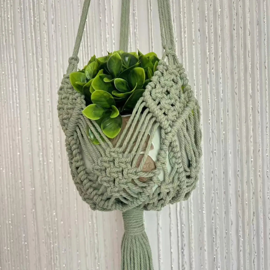 Hand-woven polyester cotton flower pot cover in a choice of seven colours.