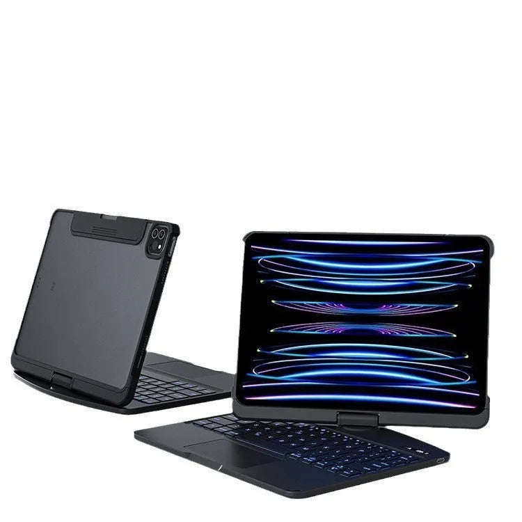 Transparent protective case with built-in Bluetooth wireless keyboard for iPad Pro and iPad Air tablets