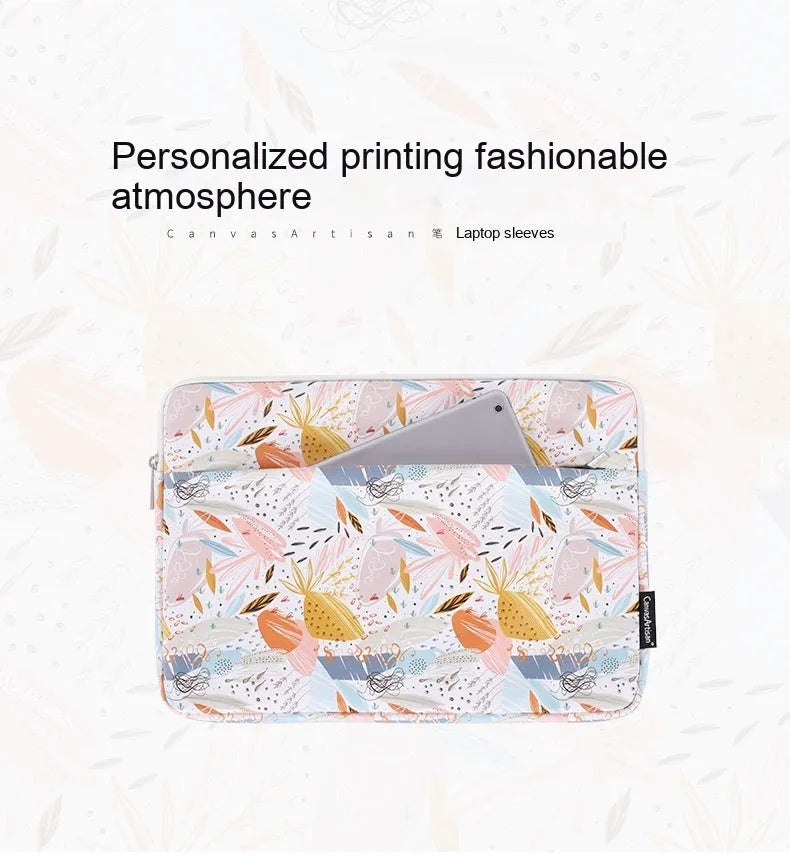 White PU leather waterproof inner sleeve bag for 14 inch laptop.