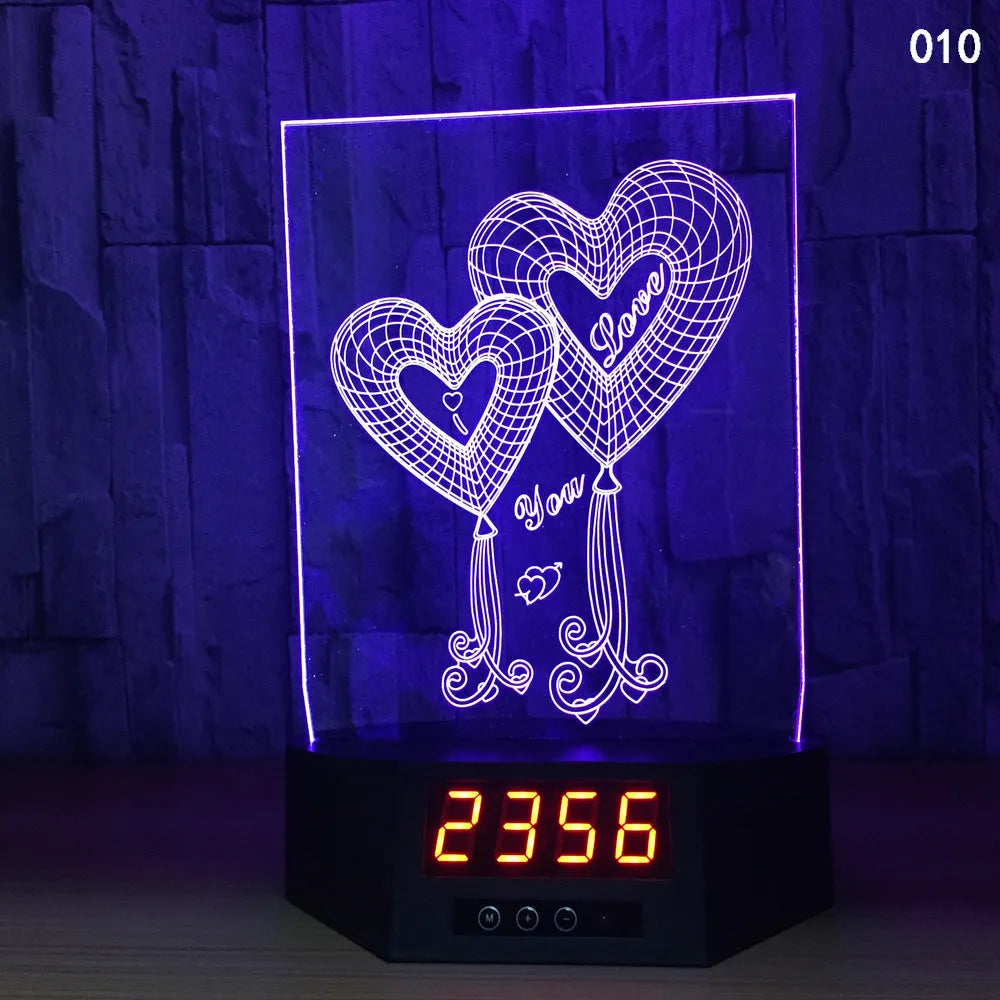 Dolphin-shaped 3D night light table lamp with wireless charging pad and remote control on wooden surface