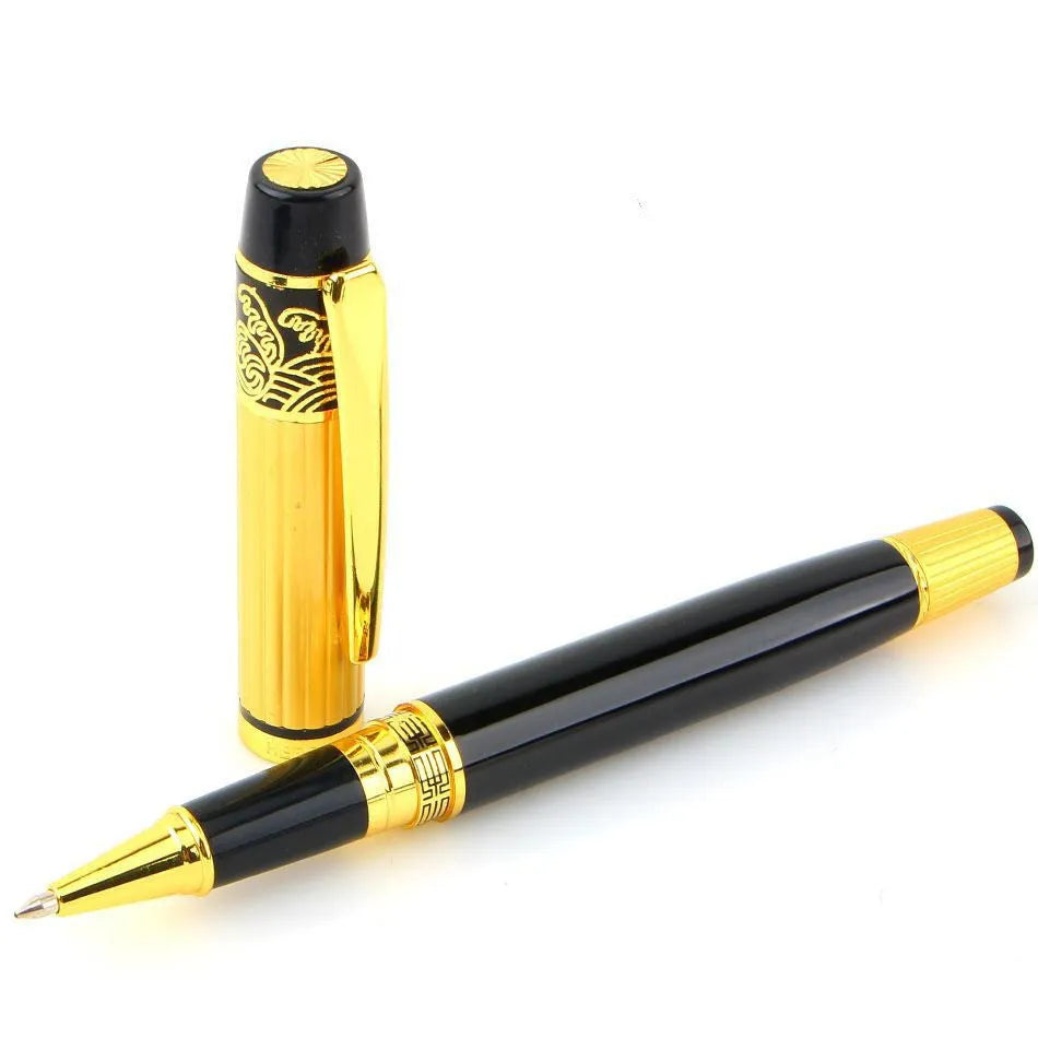Patterned orb metal fountain pen with iridium nib, 901 specification, built-in rotating ink system, black colour