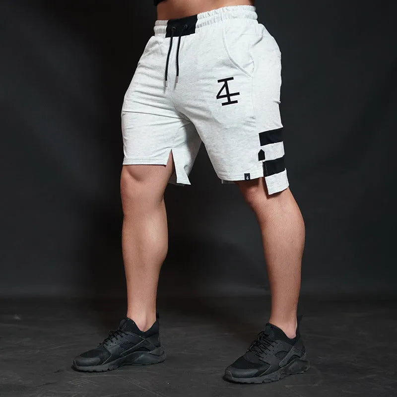 Cotton blend hip hop sports shorts for men in black, size M to XXL with waist 72-84cm