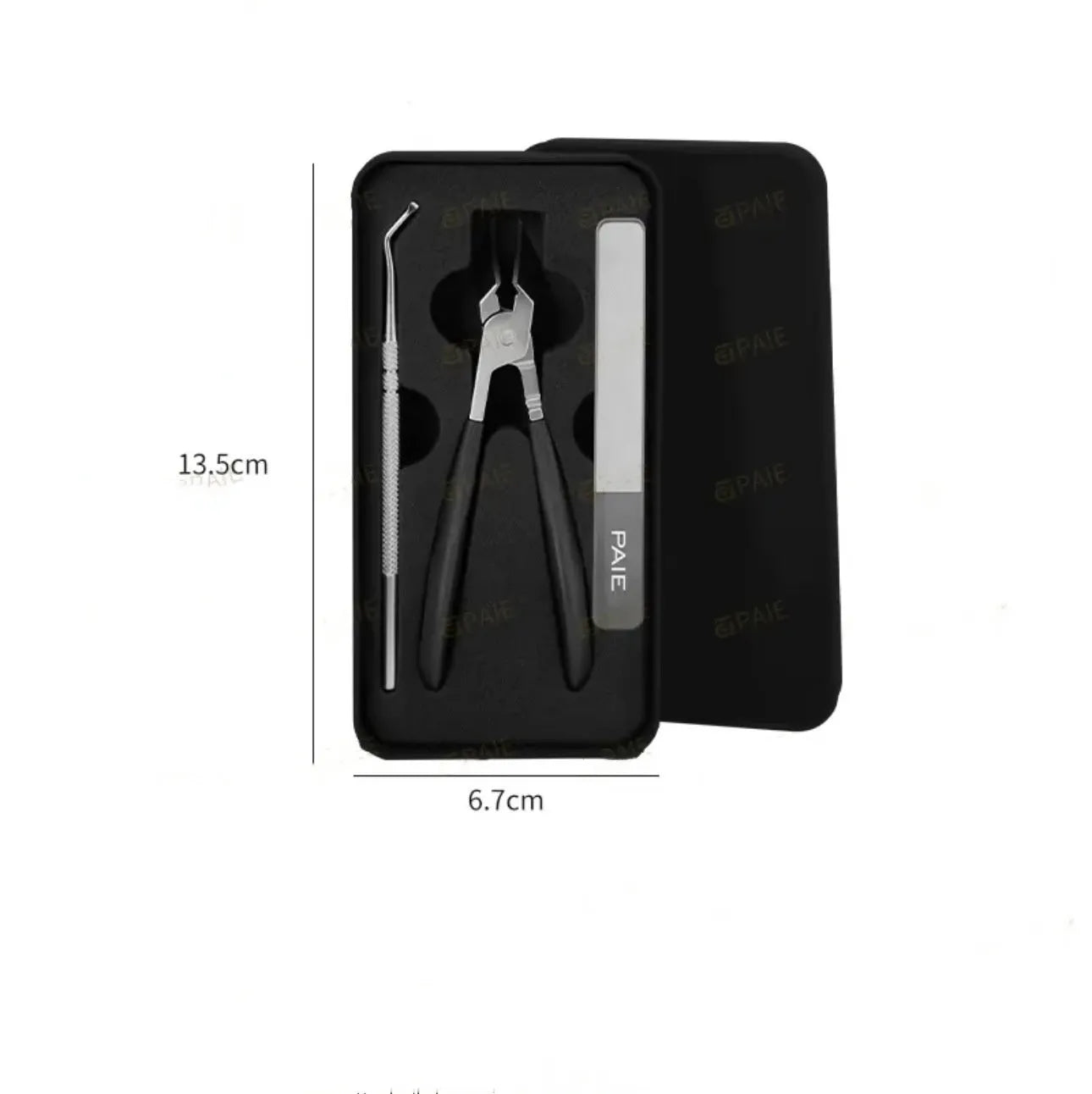 Anti-splash portable household fingernail maintenance kit with seven manicure tools in brown, white and green colours