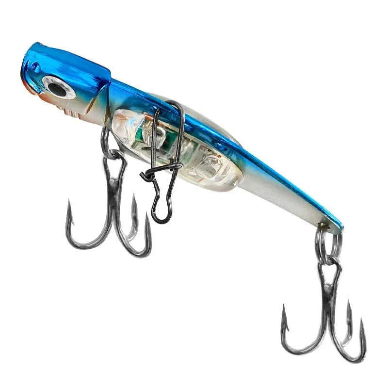 Lure Metal Vib Electronic Lure fishing bait luminous metal vib body blue and red colour options