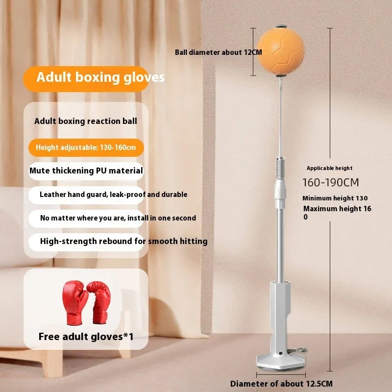 Vertical boxing reaction speed ball mounted on wall with PU foam construction