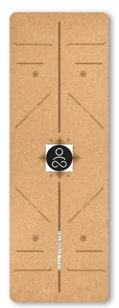 Cork yoga mat 183cm x 66cm x 6mm with black cork surface and TPE bottom layer.