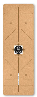 Cork yoga mat 183cm x 66cm x 6mm with black cork surface and TPE bottom layer.