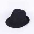 Classic brown fedora hat for men on a stand, showing structured crown and brim.