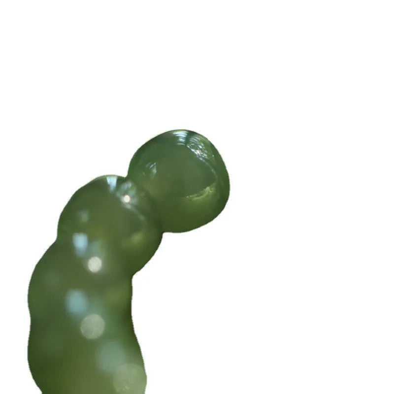 Green Hetian Jade bracelet with vintage beads, ethnic style adjustable jewellery for women