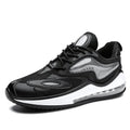 Men's black and white casual summer shoes with height increasing feature and air cushion technology