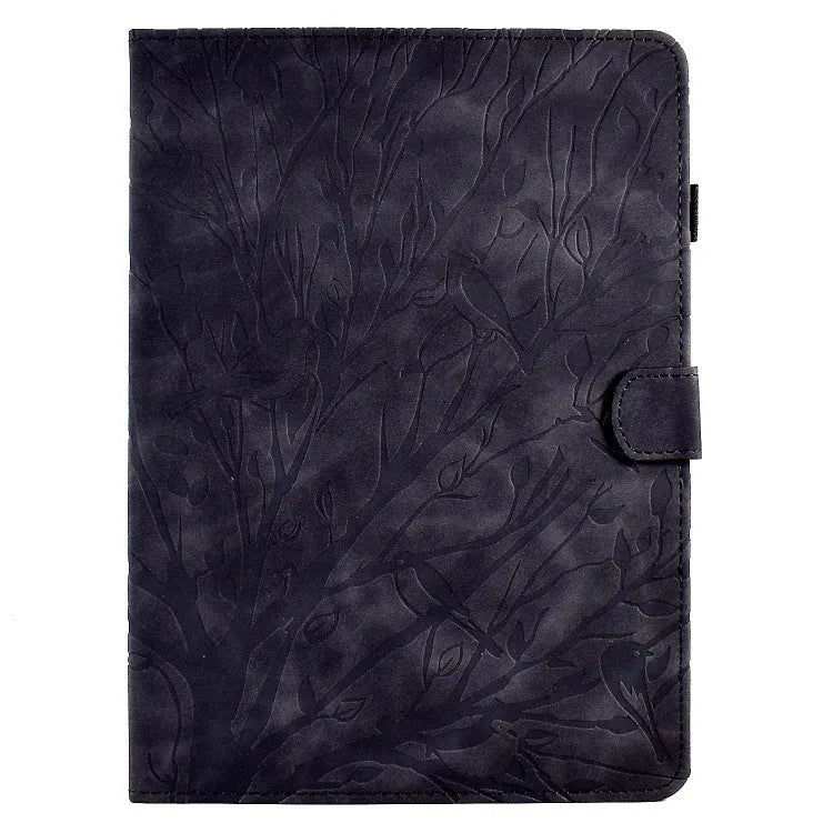 Imitation leather tablet case with folding bracket in black, green, khaki, purple colours