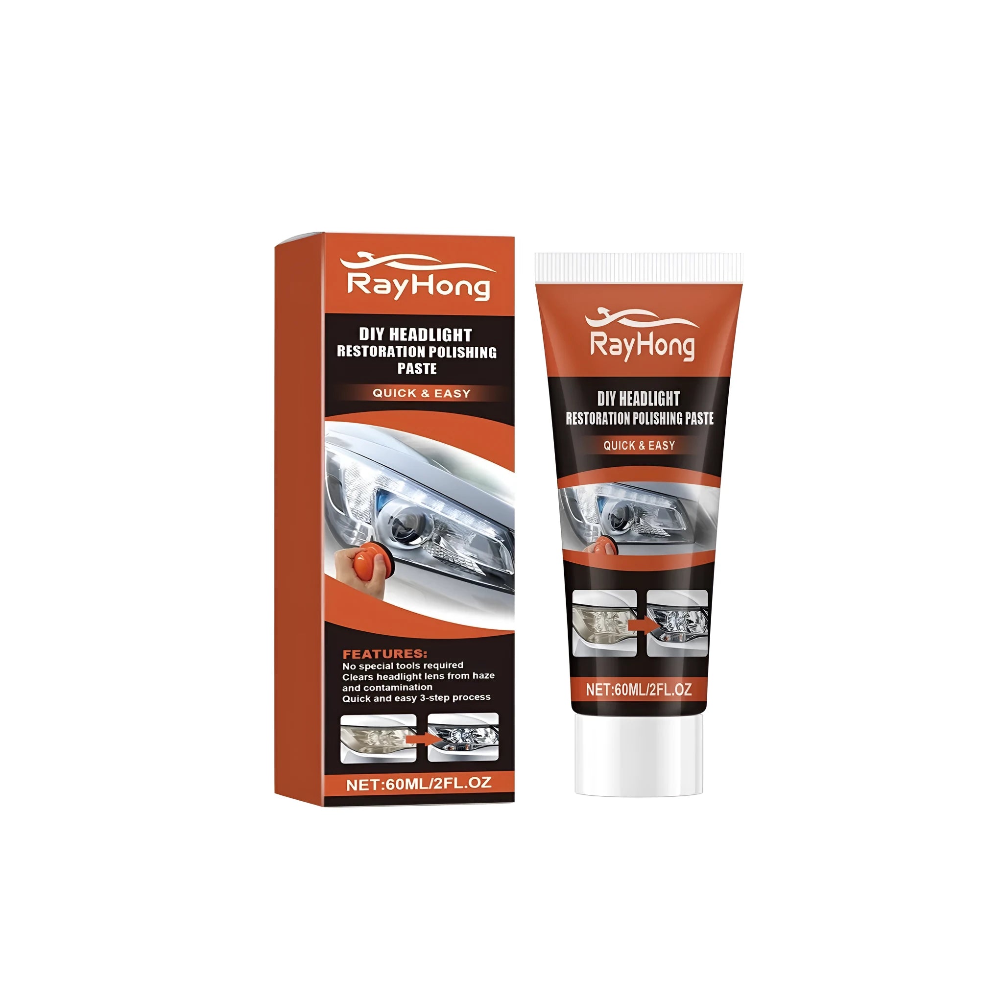 DIY headlight restoration polishing paste crystal plating agent in 5.5x13.3cm PE bottle