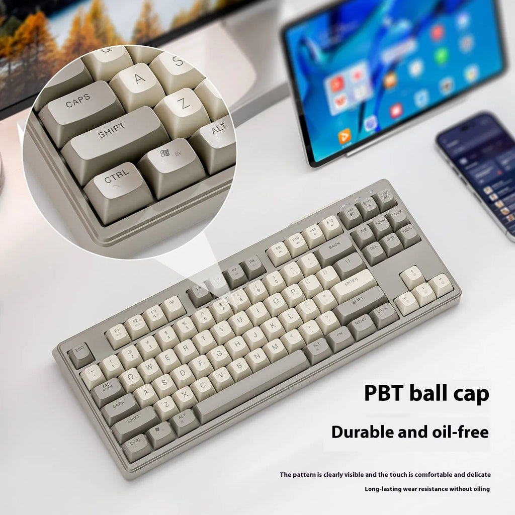 Free Wolf M87 wireless Bluetooth dual mode mechanical feeling keyboard in choice of four colours