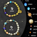 Two natural stone beaded bracelets for zodiac signs, showing 12 style options.