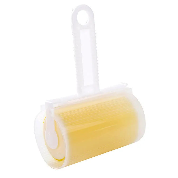 Washable reusable lint roller with protective cover for pet hair removal from fabrics