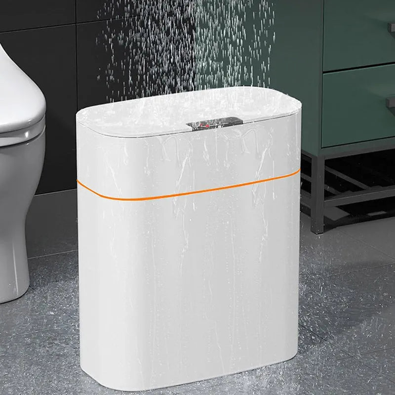 Smart trash can with automatic lid, ABS plastic, 13L size, in white colour