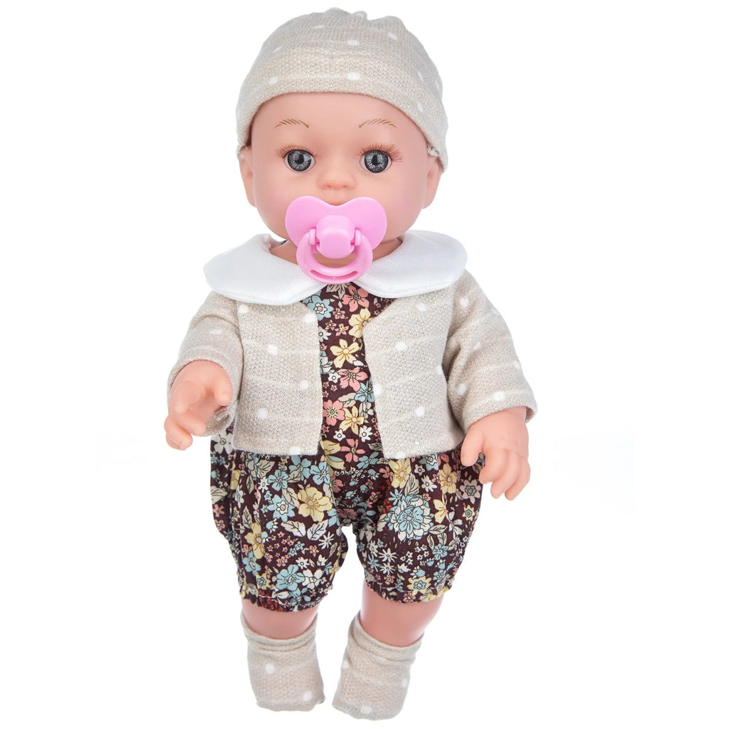 30cm full vinyl baby doll with changeable doll clothes suit in TM-010 or TM-011 colour