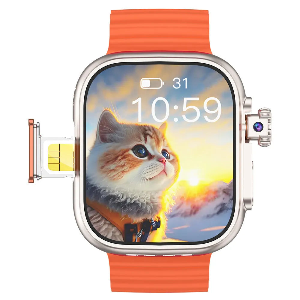 Smart watch with TFT screen, touch button, step counter and camera, available in gold, black, silver white or pink