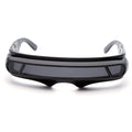 Black full rim sports sunglasses with polarised lenses in grey, red mercury, and blue mercury colour options.