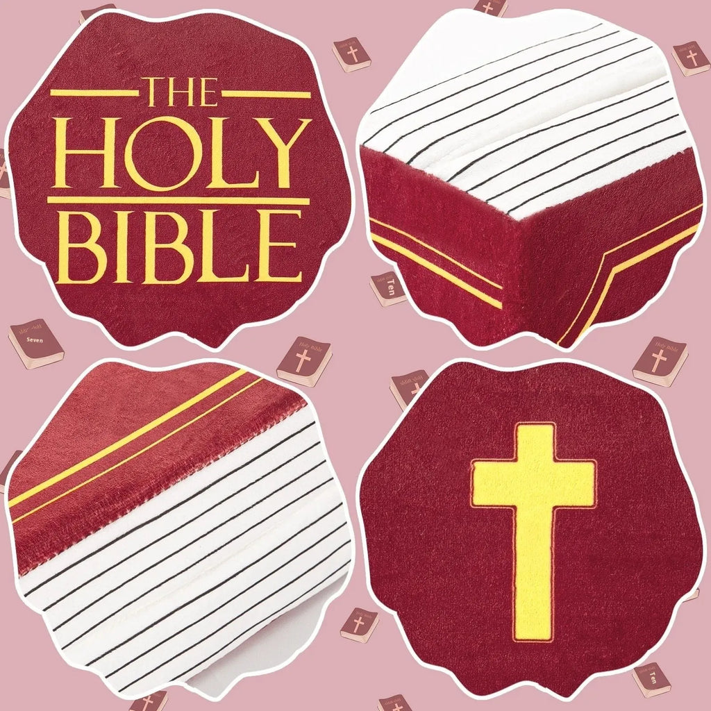 Christmas Bible plush toy doll pillow in solid colour with memory foam fill, 33cm by 22.3cm