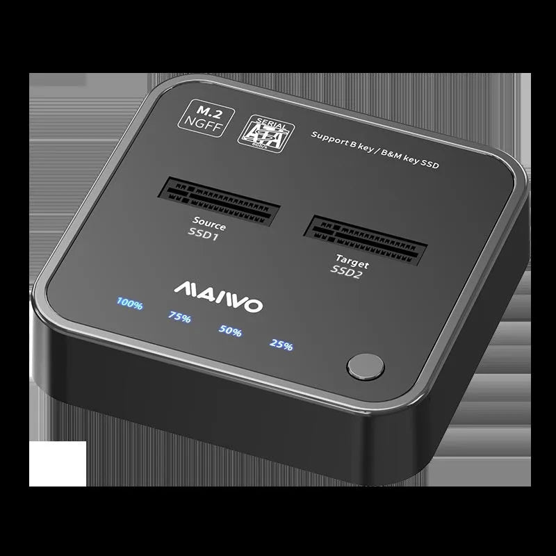 MAIWO K3016 M.2 solid state hard disk dock copier with data cables and power adapter for SSD cloning