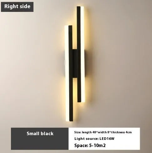 Minimalist Scandinavian-style LED wall light with acrylic shade in black or gold finish