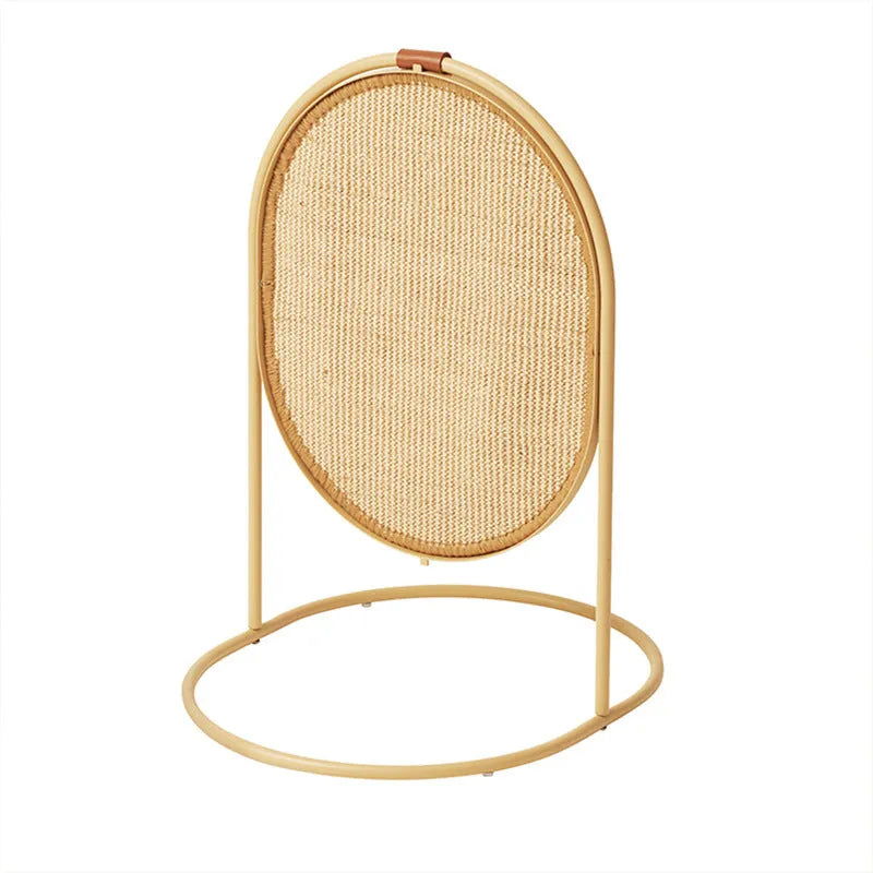 Large sisal cat scratching board with steel frame, 448mm x 368mm x 545mm, in earth yellow and moss green