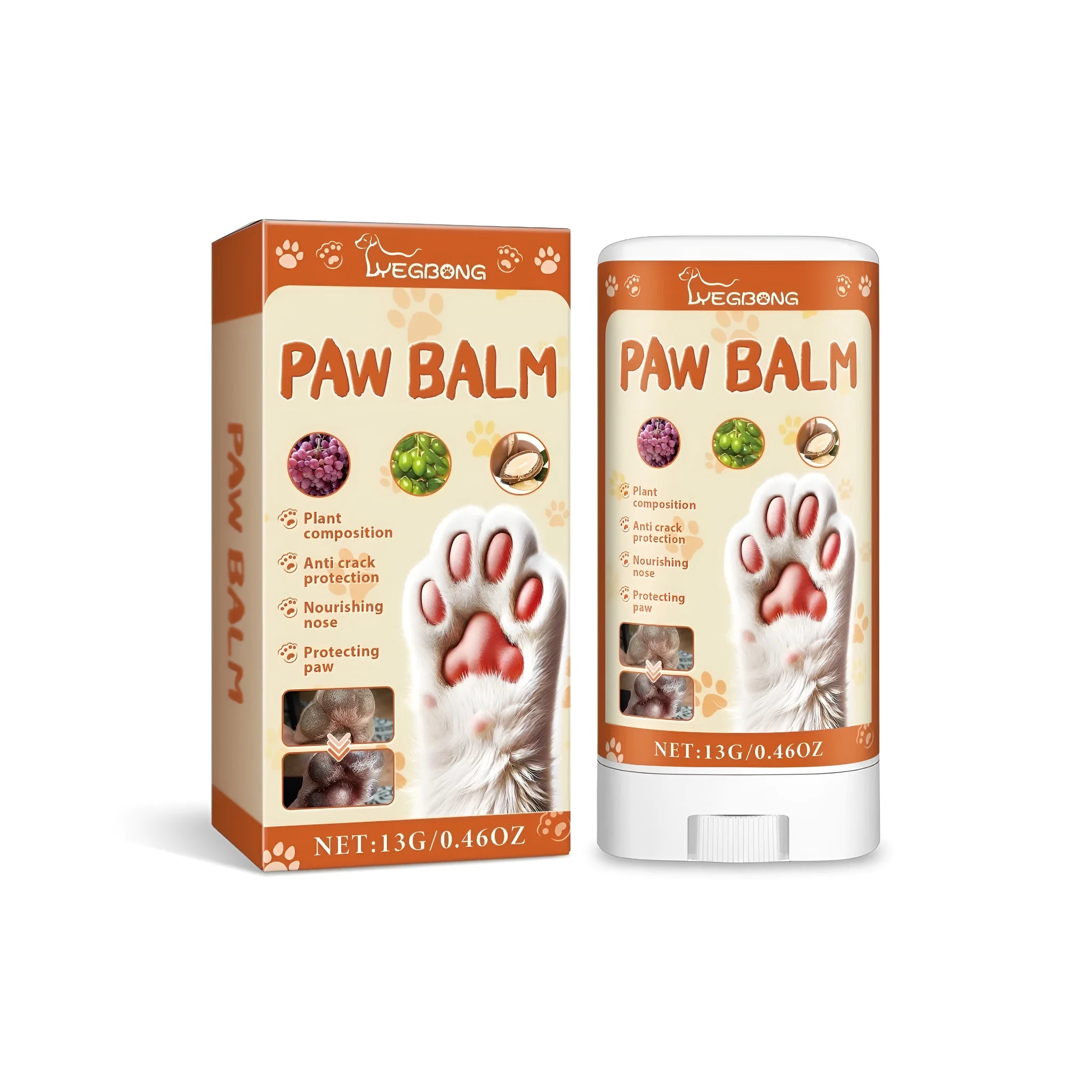 13g pet paw protection cream tube for dog and cat paw pad care