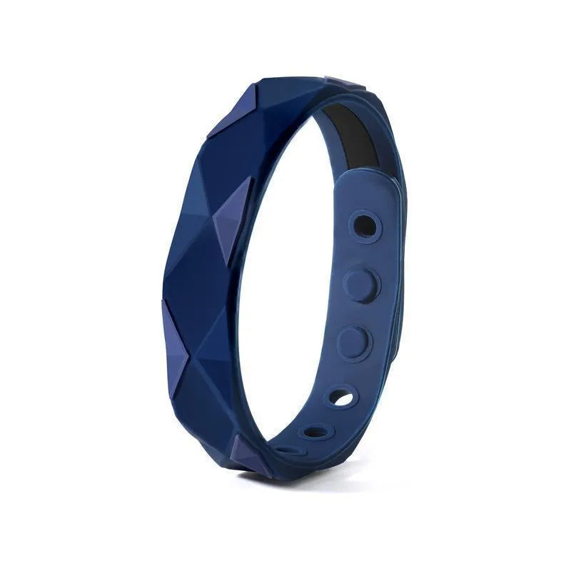 Silicone Balance Energy Waterproof Anti-static Bracelet in diamond shape, unisex sports wristband, monochrome black option