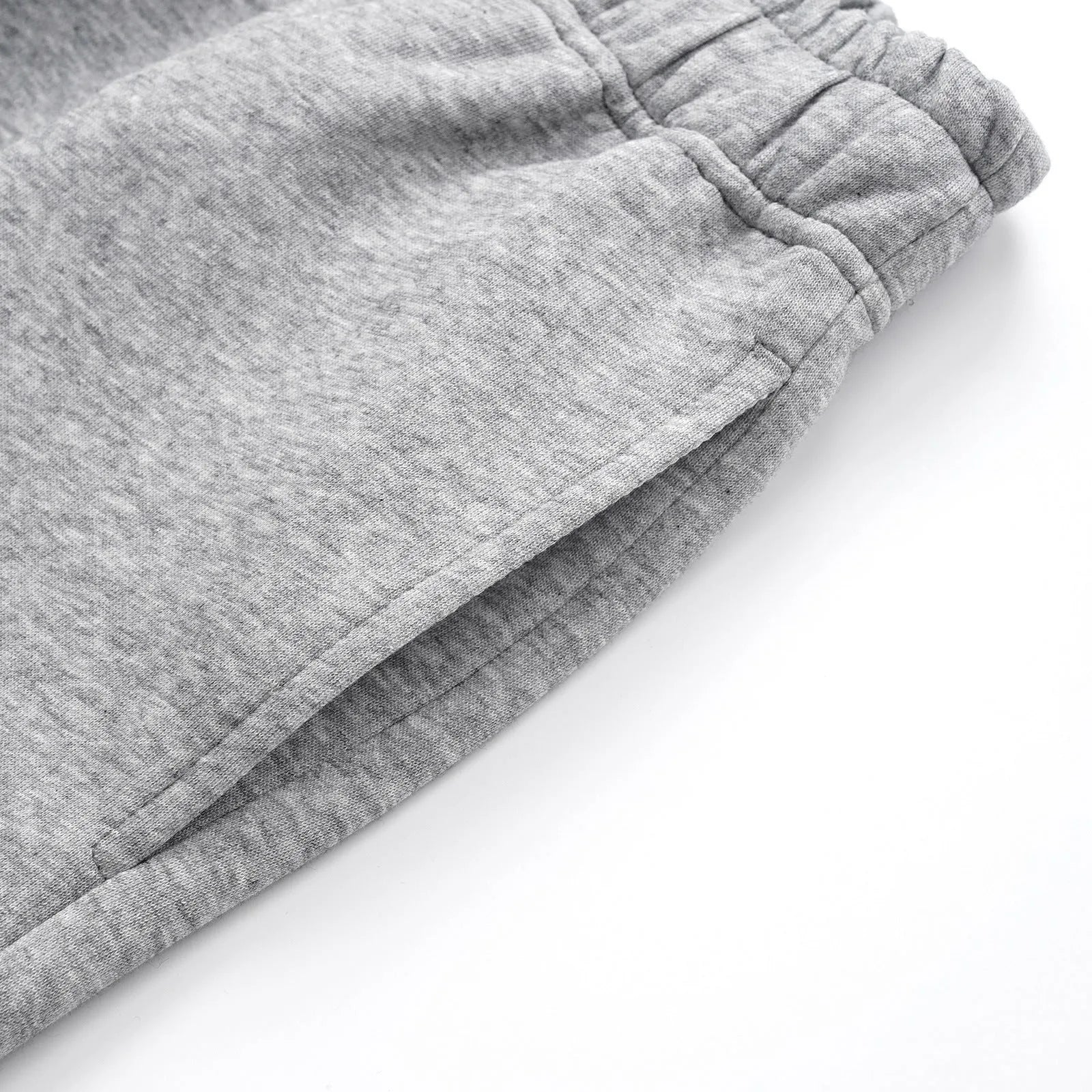Men's solid colour straight-leg cotton casual trousers shown in black and grey.