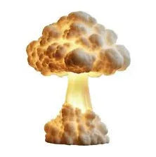 Modern atomic bomb mushroom cloud shaped table lamp with USB power socket.