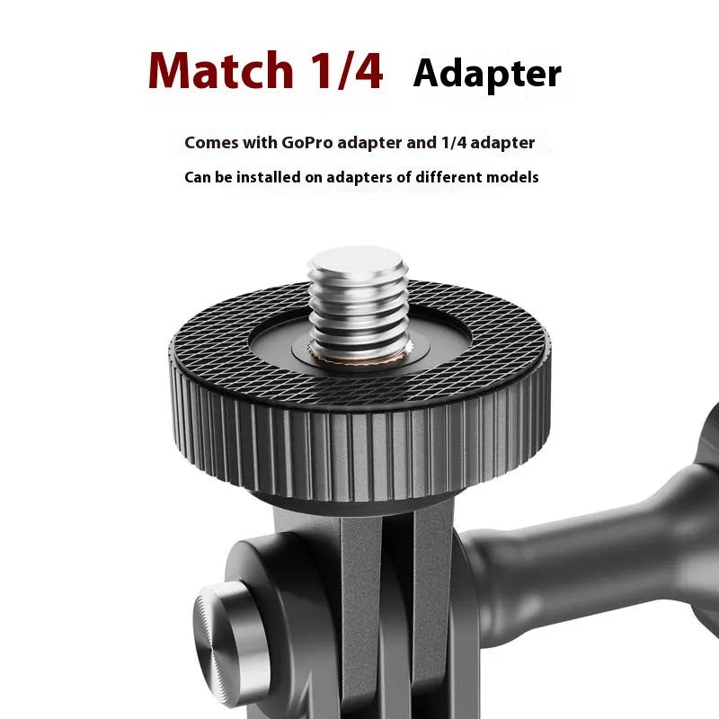 Sports camera bicycle clamp mount with TPU cushion, silicone pads, and triangular frame adapter for handlebar 22-35mm and reflector 8-16mm