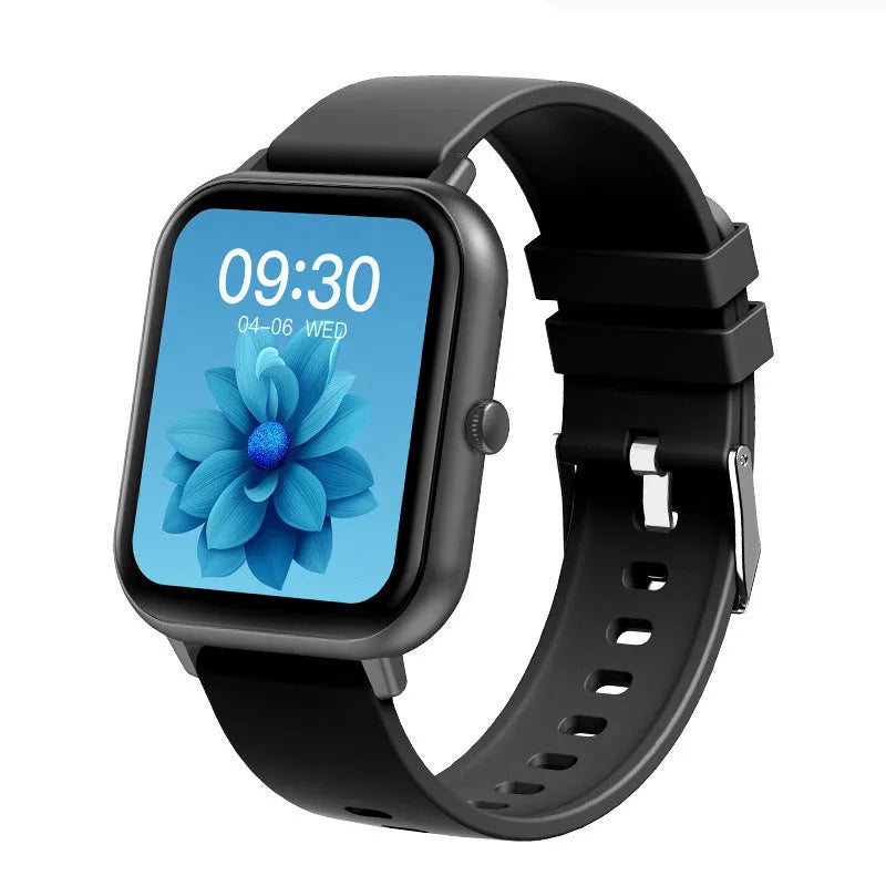 ZL54C smart watch showing AMOLED display with health metrics, available in black, silver, pink, and Milan steel strap variations
