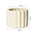 Roman column ceramic flower pot in matte yellow colour with breathable self-absorbent design