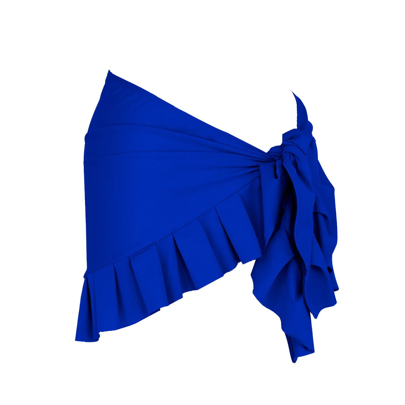 Women's single-shoulder tube top one-piece swimsuit with high waist in solid colour.