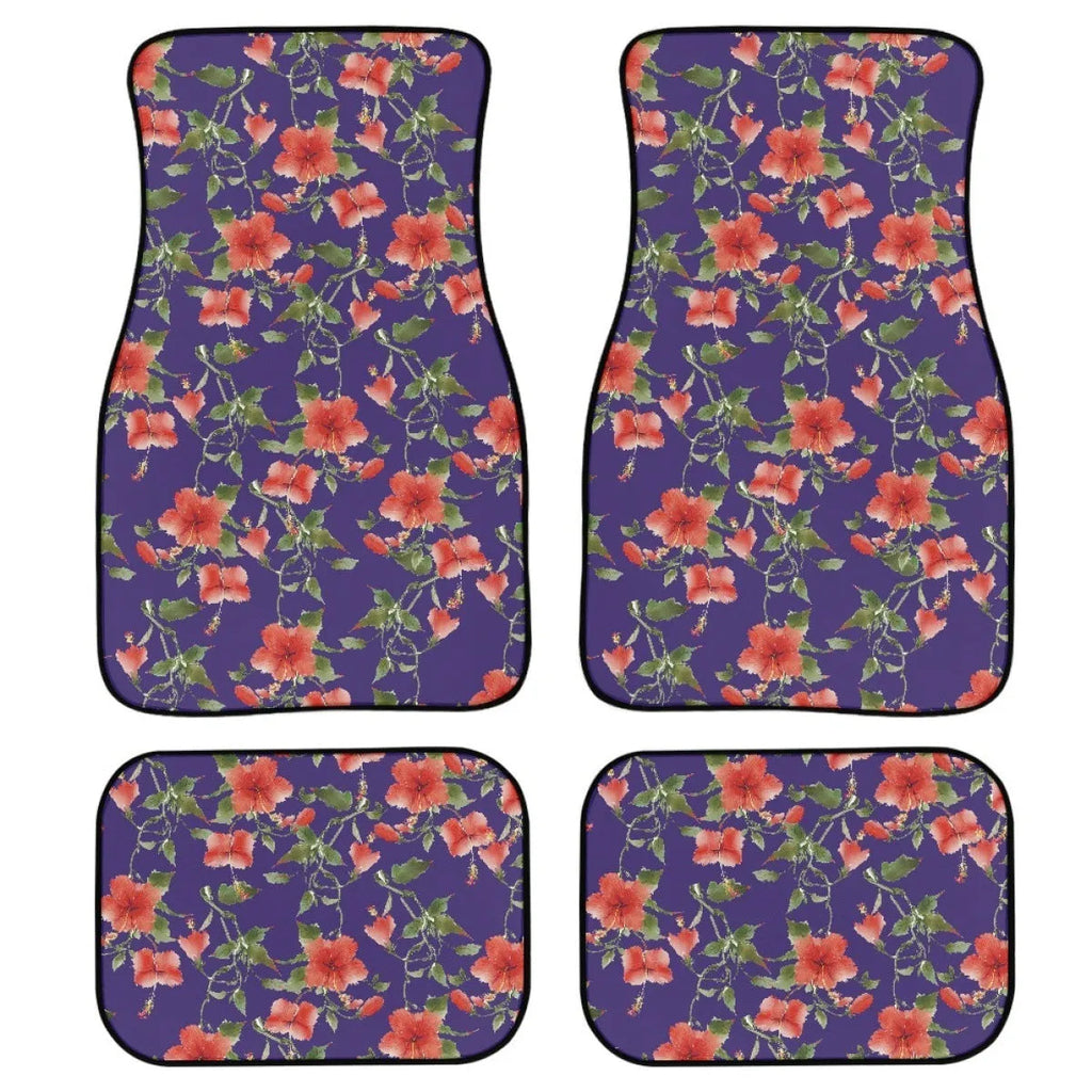 Black printed rubber car floor mats, 20mm thick, showing deep tread pattern and raised edges.