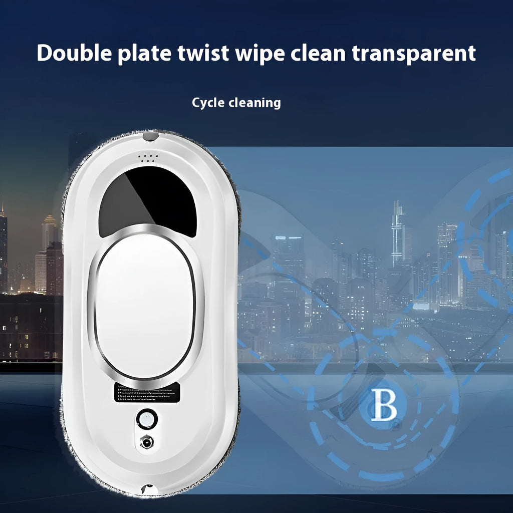 White full-automatic high altitude cleaning machine with remote control and cleaning cloths