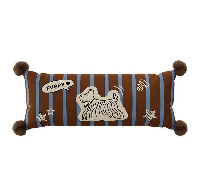 Cartoon animal print sofa cushion pillow in blue, brown, or white with three size options
