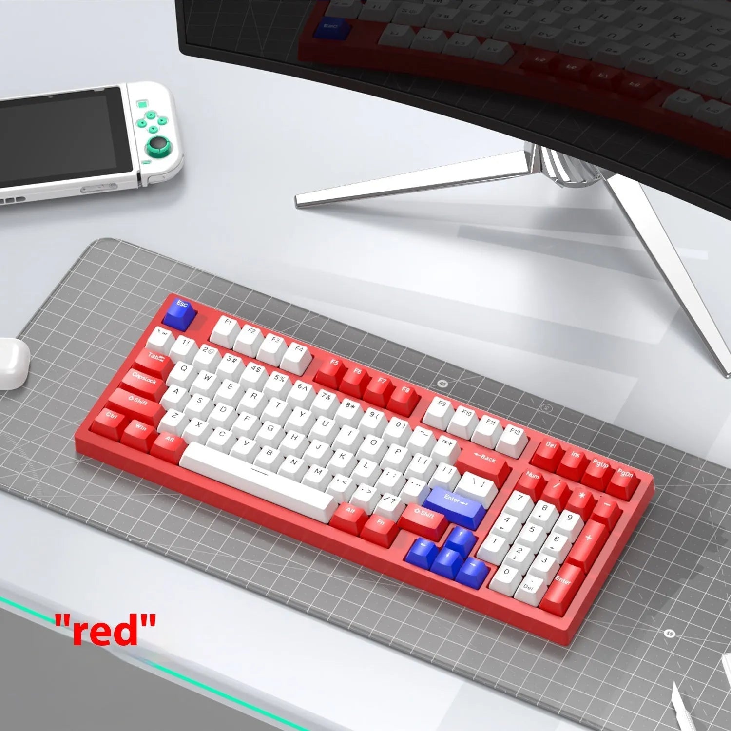 K98 mechanical keyboard with T7 wireless mouse in multiple colour options including black socks and xiaguang purple variants