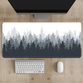 Chinese ink painting landscape design mouse pad with natural rubber non-slip base on desktop
