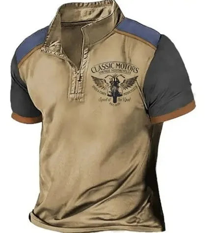 Loose fit 3D printed golf polo shirt in bird eye cloth, available in sizes S through 6XL.