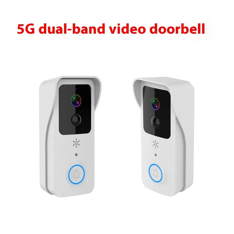 Smart home visual doorbell security camera with app push notification system and 18650 battery power.