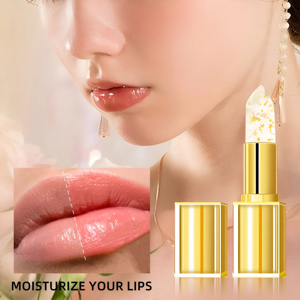 Anti-smudge warm colour-changing lipstick in 3.5g tube with moisturising lip balm effect