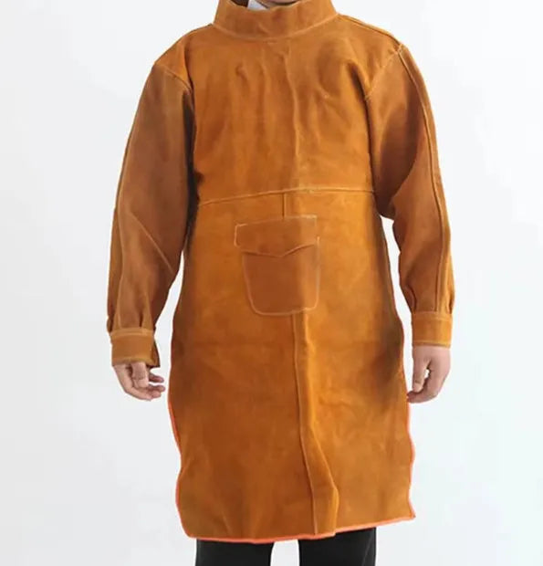 Yellow cowhide one-piece welding bib for electric welding, size 105 M, welder's protective workwear