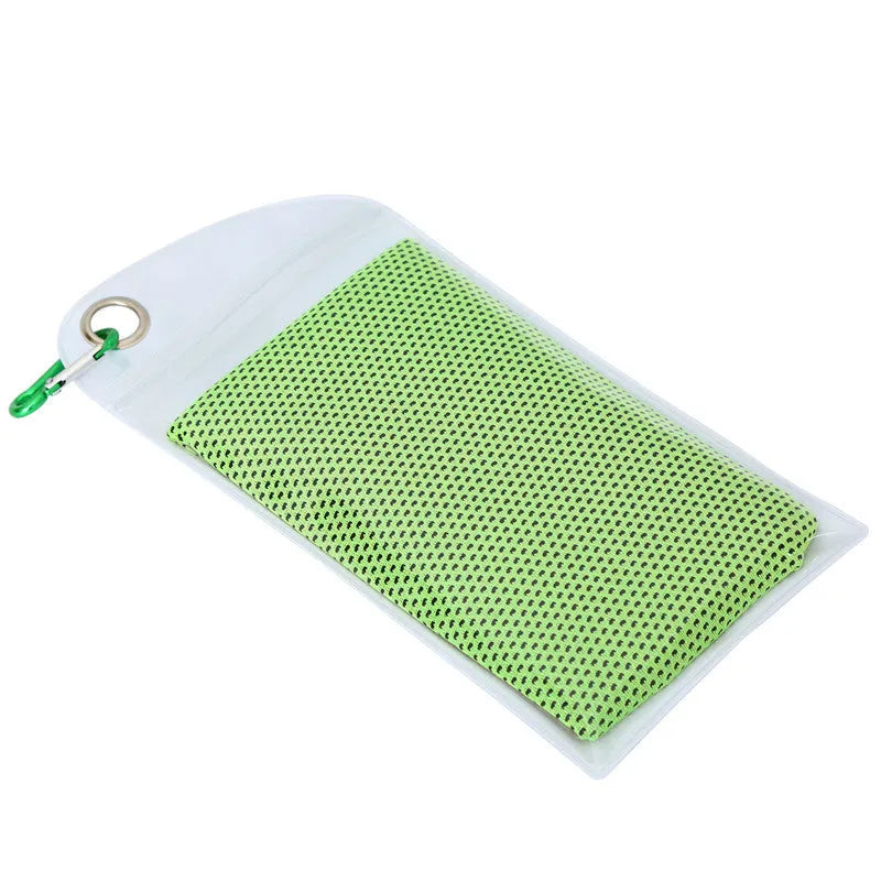 Polyester cooling towel for mountaineering with rounded corners 30x90cm in multiple colours